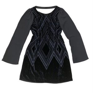 Express Black Velvet Shift Dress